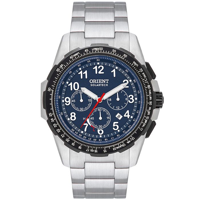 Relógio ORIENT ST Elite Air Solartech azul MBSSC289 D2SX - aconfianca